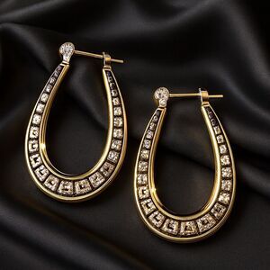 Stylish Women’s Gold Hoop Latch Earrings – Statement Fashion Jewelry